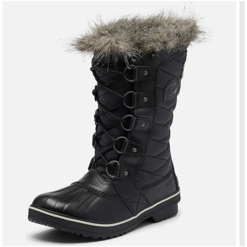 Sorel Tofino II Faux Fur Lined Waterproof Boots Women's 8.5 Black NEW